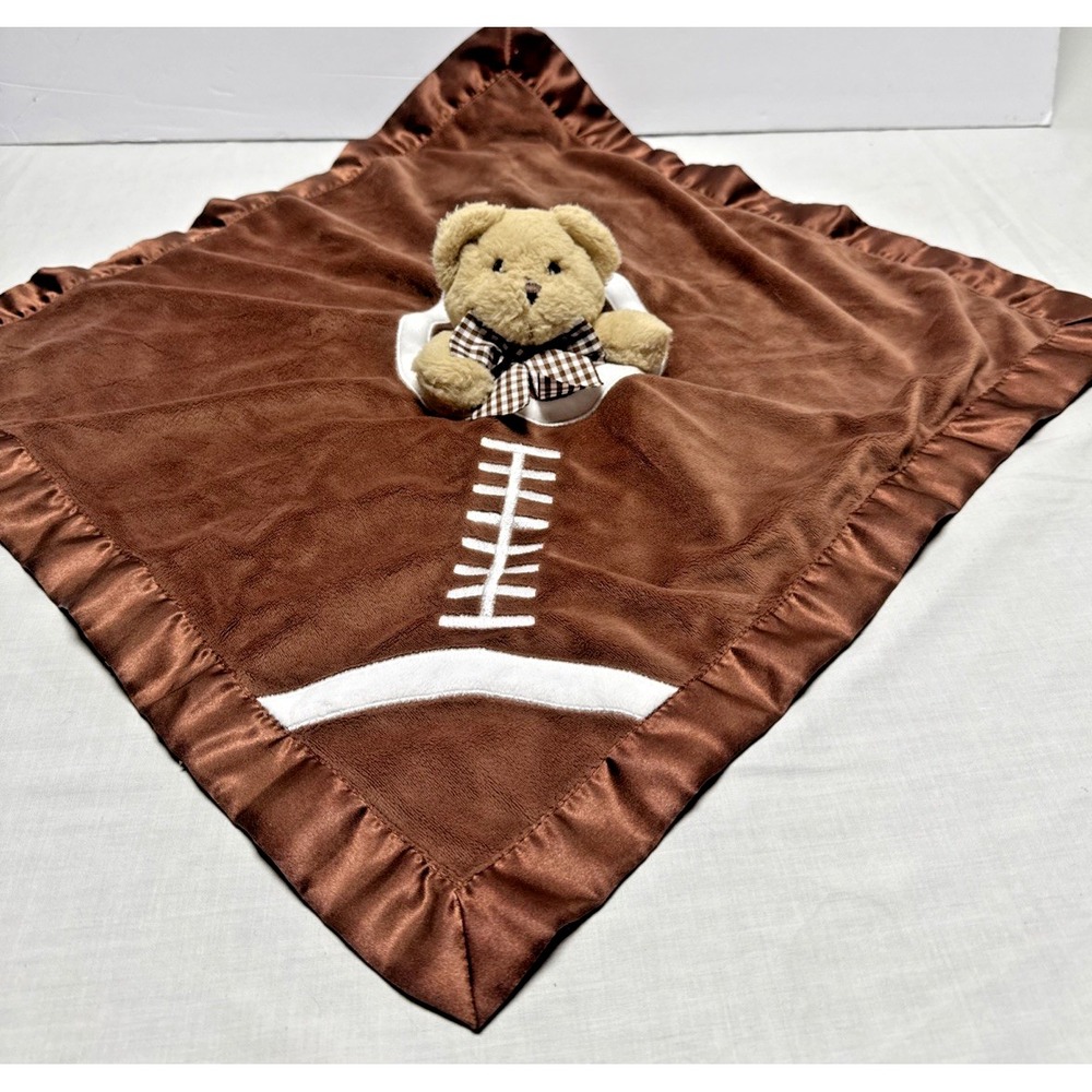 Bearington Baby Touchdown Snuggler Football Brown Bear Security Blanket Lovey